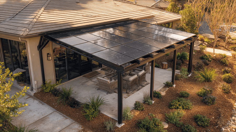 zonnepanelen op veranda