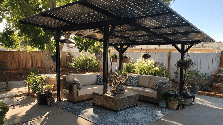 zonnepanelen terrasoverkapping patio